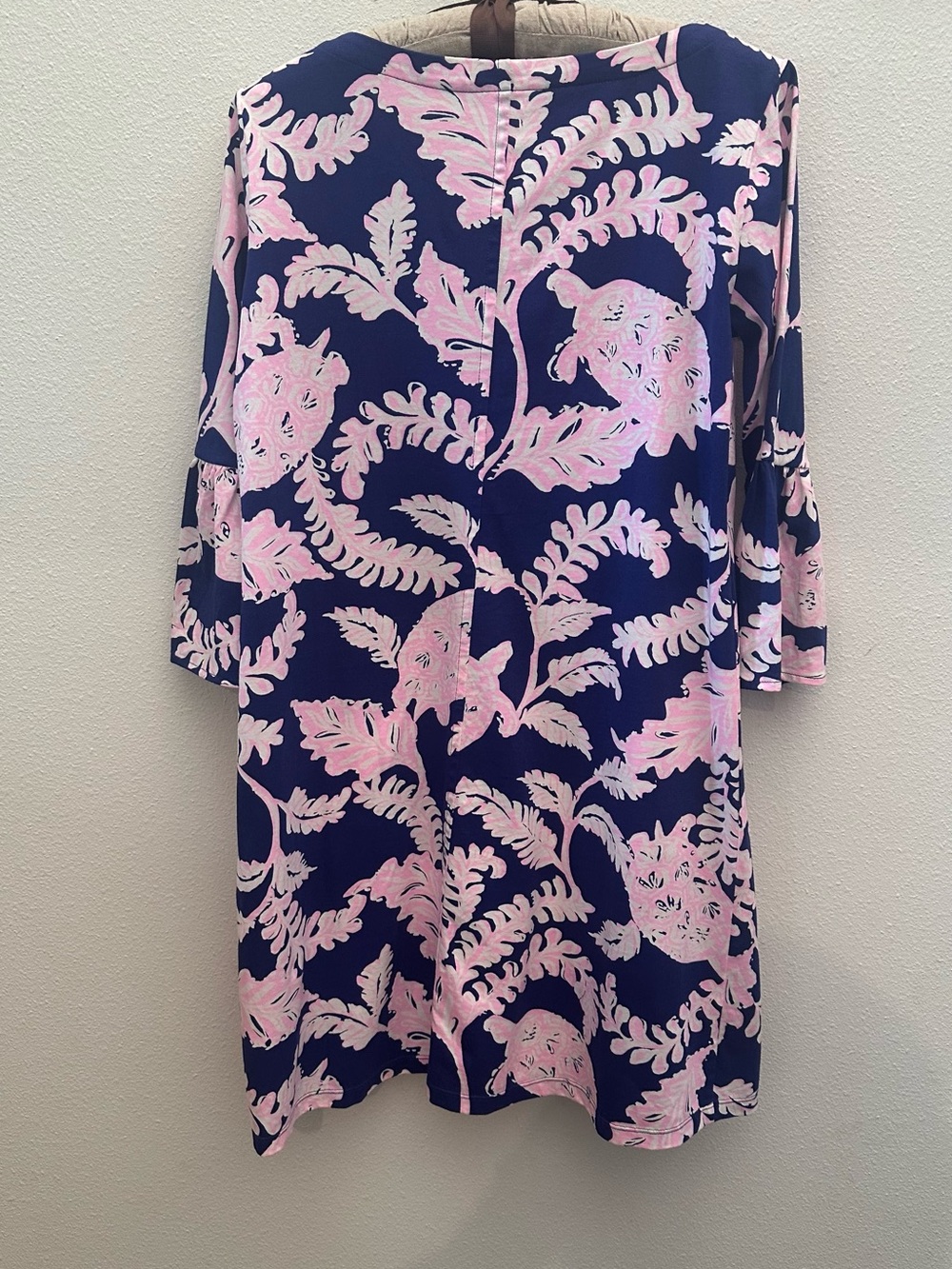 Lilly Pulitzer Navy Dress with Pink Floral Print - Picture 2 of 4